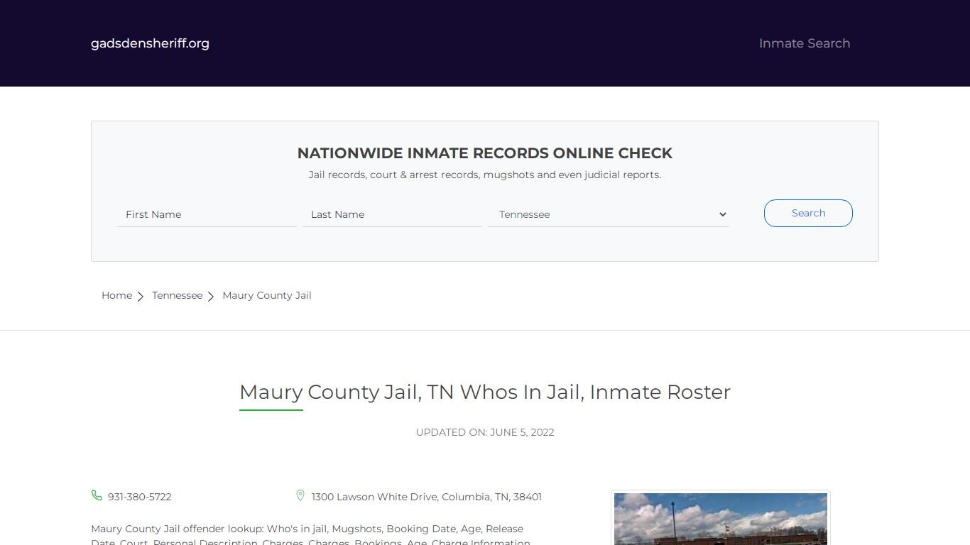 Maury County Jail, TN Inmate Roster, Whos In Jail
